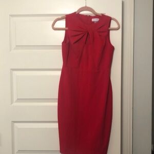 Calvin Klein Scarlet Sleeveless Midi Dress